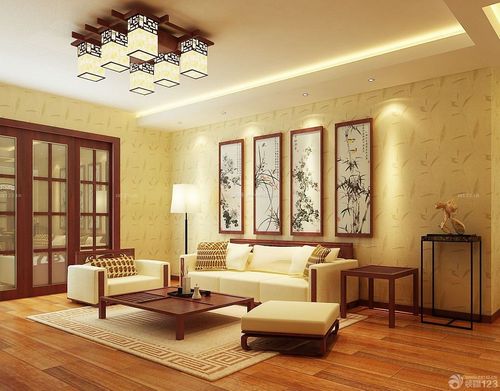 中式客厅壁纸效果，中式客厅壁纸效果图2015款